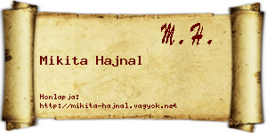 Mikita Hajnal névjegykártya